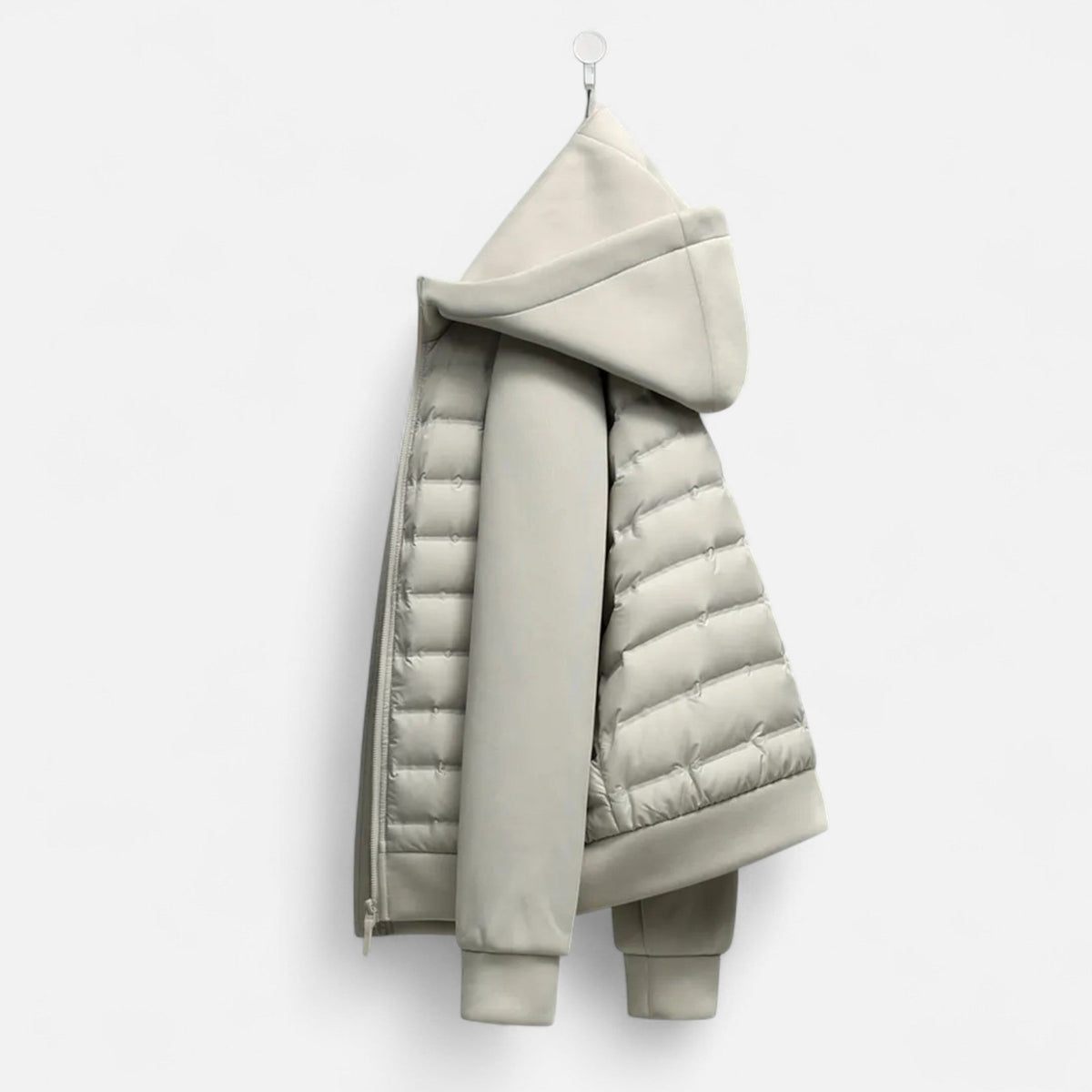 Montarello Men's Hooded Down Jacket with Quilted Panels