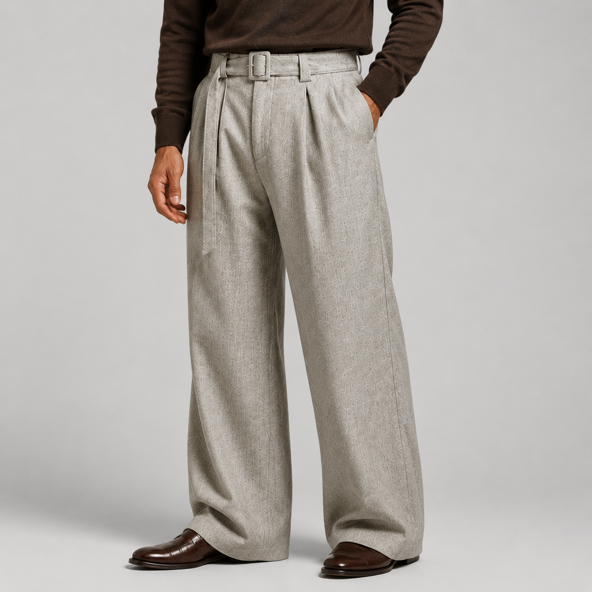 Men's Trousers Straight Leg Pleated Tailored