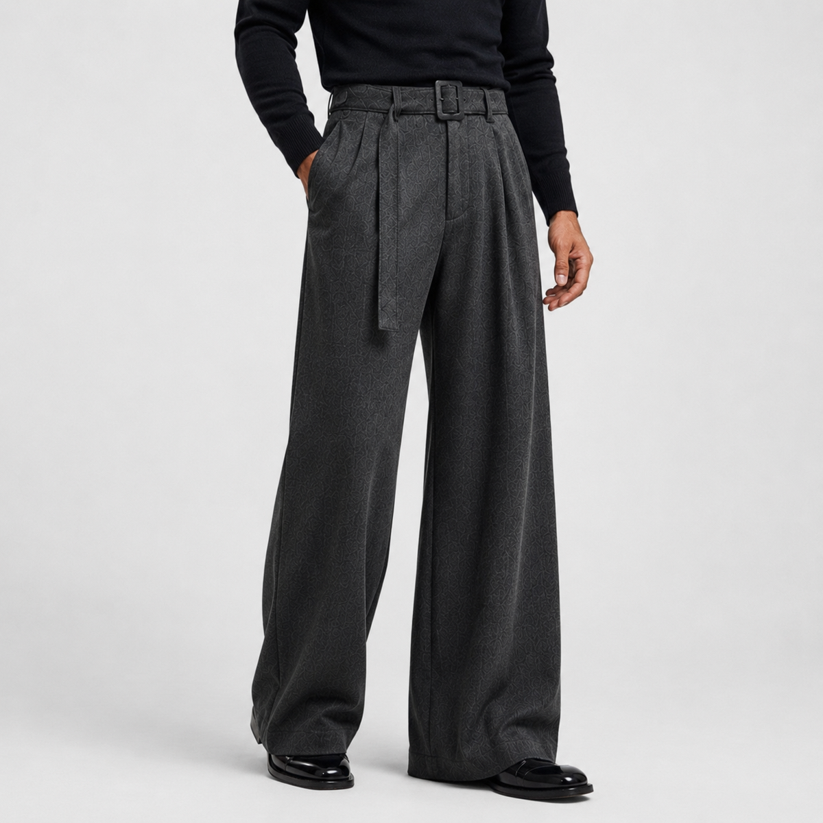 Men's Trousers Straight Leg Pleated Tailored