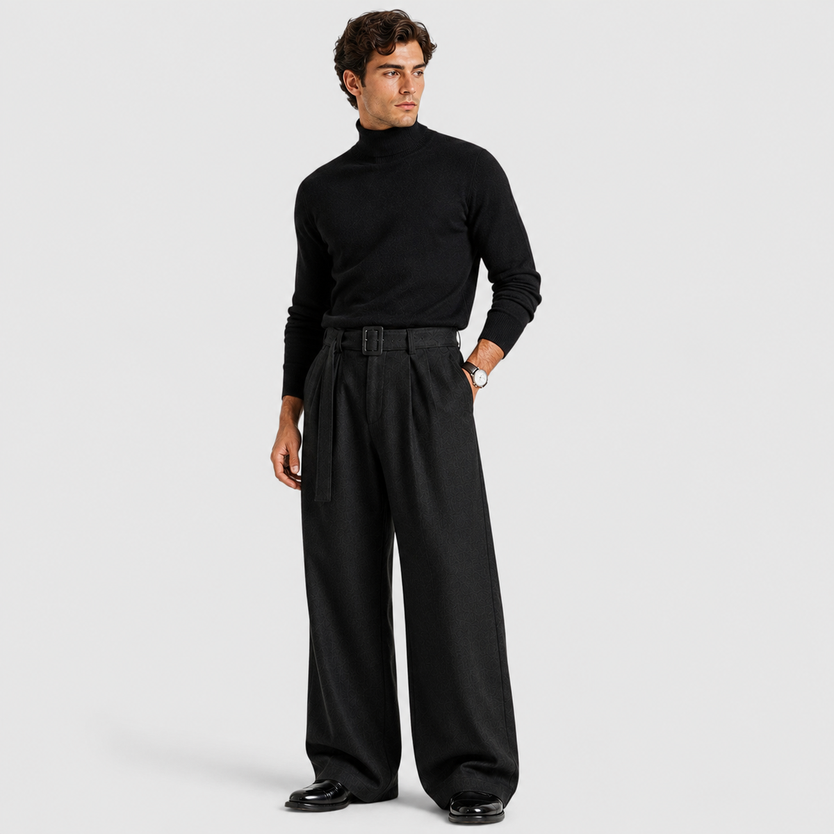 Men's Trousers Straight Leg Pleated Tailored