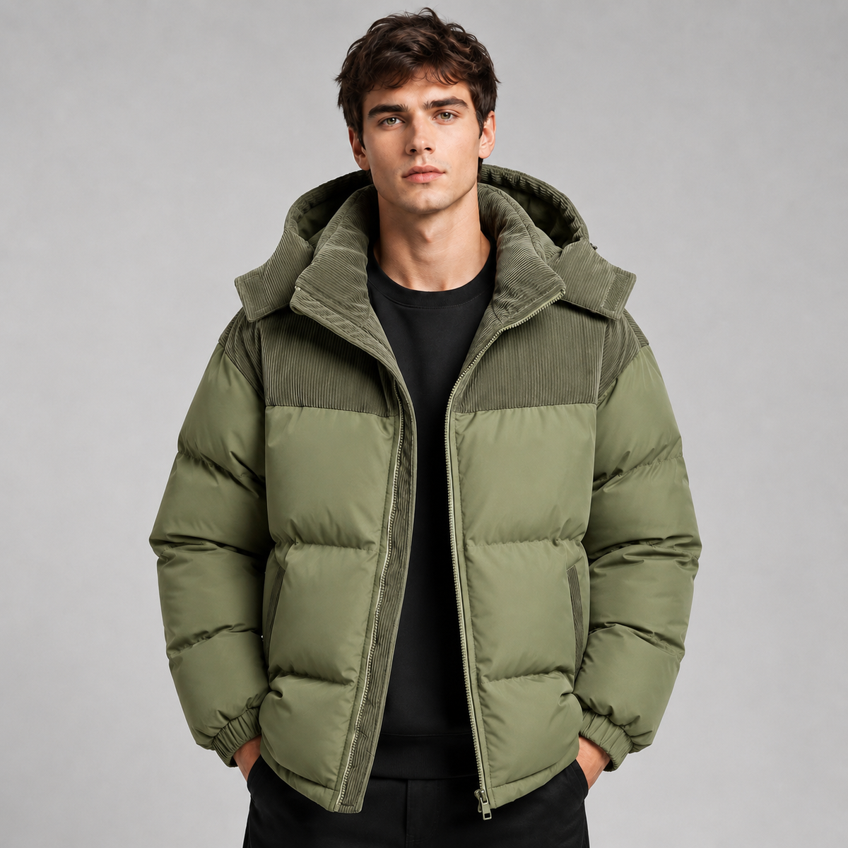 Montarello Men's Oversized Hooded Puffer Jacket