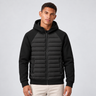 Montarello Men's Hooded Down Jacket with Quilted Panels